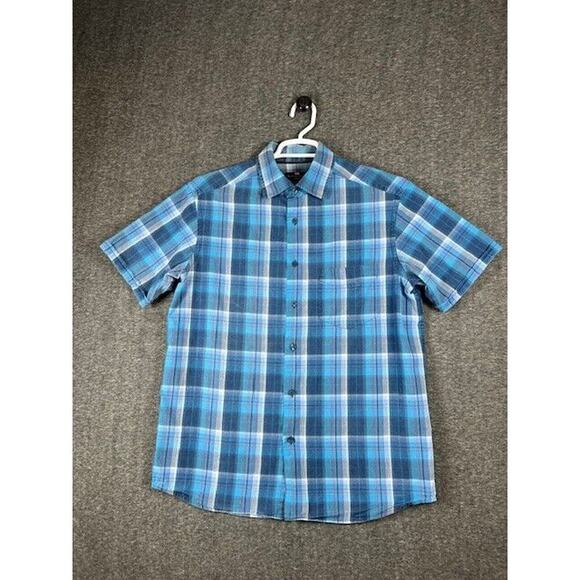 Marks & Spencer Blue Harbour Blue Gray Plaid Mens Medium Shirt - Picture 2 of 8